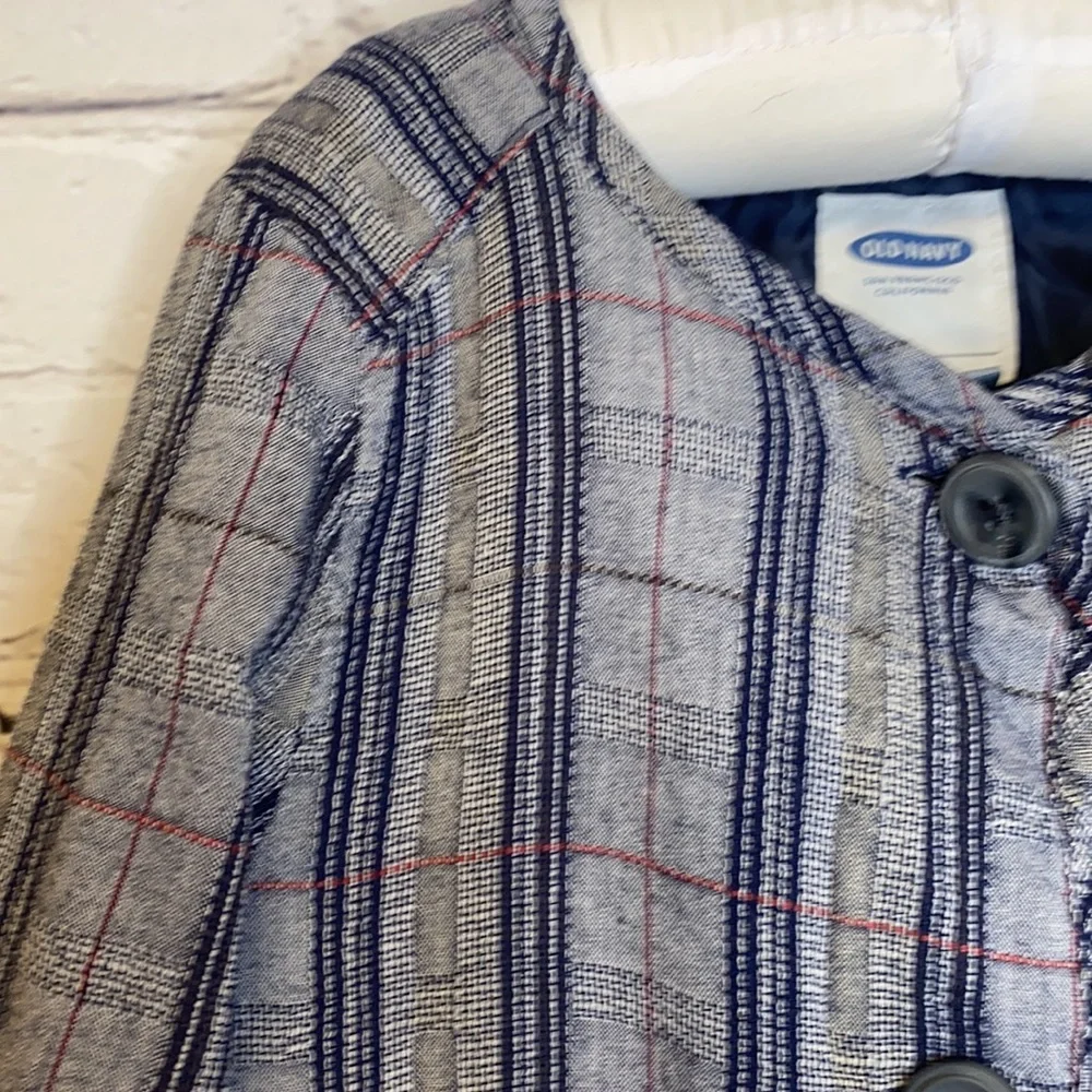 Old Navy Girl's Blue Plaid Jacket Size 5T